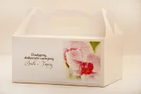 Pudełka na Ciasto Weselne z Orchideą | Personalizacja Gratis
