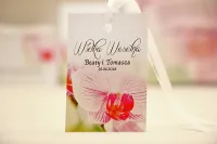 Eleganckie Zawieszki na Wódkę Weselną z Orchideą | Sklep