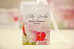 Flaschenanhänger, Hochzeit Wodka, Hochzeit - Elegant nr 13 - Orchidee - Blumen Hochzeitszubehör
