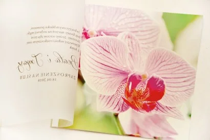 Niepowtarzalne Zaproszenia Weselne z orchideą i Kalką | Zaproszenia na ślub nowoczesne | Elegant nr 13