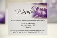 Bilecik do Zaproszeń Ślubnych Fioletowe Krokusy | Elegant 14
