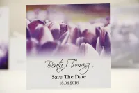 Save the Date Fioletowe Krokusy | Wiosenne Zawiadomienia