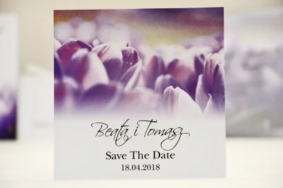 Save The Date do zaproszenia - Elegant nr 14 - Wiosenne krokusy