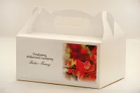 Pudełko na Ciasto Weselne Czerwone Kwiaty | Elegant nr 15