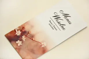 Hochzeitsmenü, Hochzeitstisch - Elegant nr 16 - Kirschblüten - Elegante Blumenmuster - Hochzeitsaccessoires