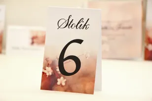 Numery stolików, stół weselny, ślub - Elegant nr 16 - Kwiaty wiśni - dodatki ślubne