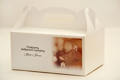 Prostokątne pudełko na ciasto - Elegant nr 16 - dodatki ślubne