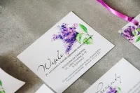 Bilecik do Zaproszeń Ślubnych Fioletowy Bez | Zamów Online