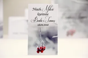 Dank an die Hochzeitsgäste - Vergissmeinnicht-Samen - Elegant Nr. 17 - Winter-Eberesche - florale Hochzeitsaccessoires