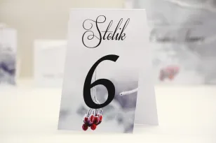Tischnummern, Hochzeitstisch, Hochzeit - Elegant nr 17 - Winter mit Eberesche - Hochzeitszubehör