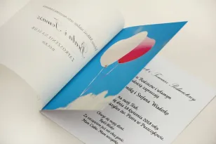 Zaproszenie ślubne, zaproszenia na ślub eleganckie z kalką - Elegant nr 18 - Balony na niebie
