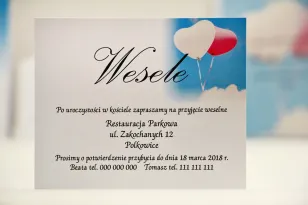 Einladungskarte 120 x 98 mm Hochzeitsgeschenke - Elegant nr 18 - Luftballons