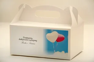 Prostokątne pudełko na ciasto, tort weselny, ślub - Elegant nr 18 - Balony - dodatki ślubne
