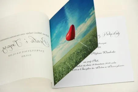 Hochzeitseinladung, elegante Hochzeitseinladungen mit Transparentpapier - Elegant Nr. 19 - Luftballon