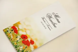 Menu weselne, stół weselny - Elegant nr 21 - Polne maki - Eleganckie kwiatowe wzory - dodatki ślubne