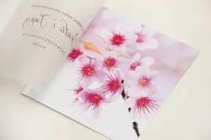 Hochzeitseinladung, Einladungen zu einer eleganten Hochzeit mit Transparentpapier - Elegant nr 23 - Kirschblüten