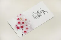 Eleganckie Menu Weselne Kwiaty Wiśni | Personalizuj Online