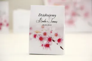 Pudełeczko stojące na cukierki, podziękowania dla Gości weselnych - Elegant nr 23 - Kwiaty wiśni - Kwiatowe dodatki ślubne