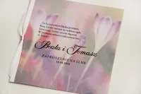 Zaproszenia Ślubne z Kalką i Fioletowymi Krokusami | Elegant