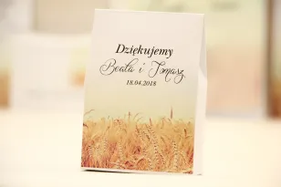 Bonbonschachtel, dank Hochzeitsgästen - Elegant Nr. 25 - Weizenfeld - Blumenschmuck für die Hochzeit