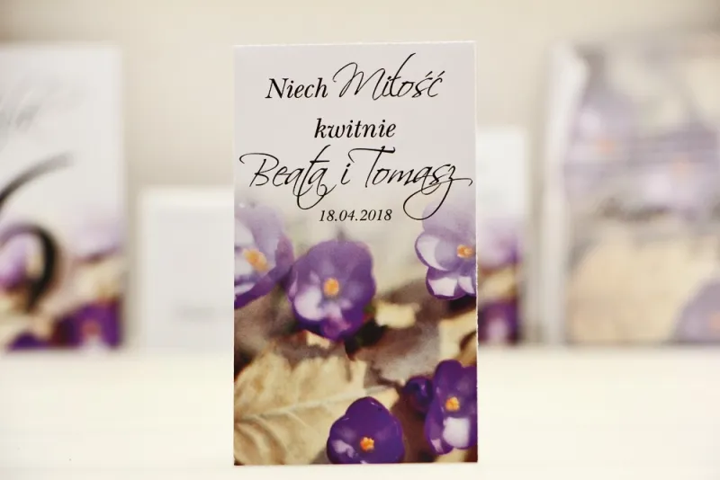 Podziękowania dla Gości weselnych - nasiona Niezapominajki - Elegant nr 26 - Krokusy - kwiatowe dodatki ślubne Podziękowania dla Gości weselnych - nasiona Niezapominajki - Elegant nr 26 - Krokusy - kwiatowe dodatki ślubne
