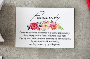 Einladungskarte 105 x 74 mm Hochzeitsgeschenke Hochzeit - Pistazie Nr. 3 - Lachs und rosa Blüten in intensiven Farben