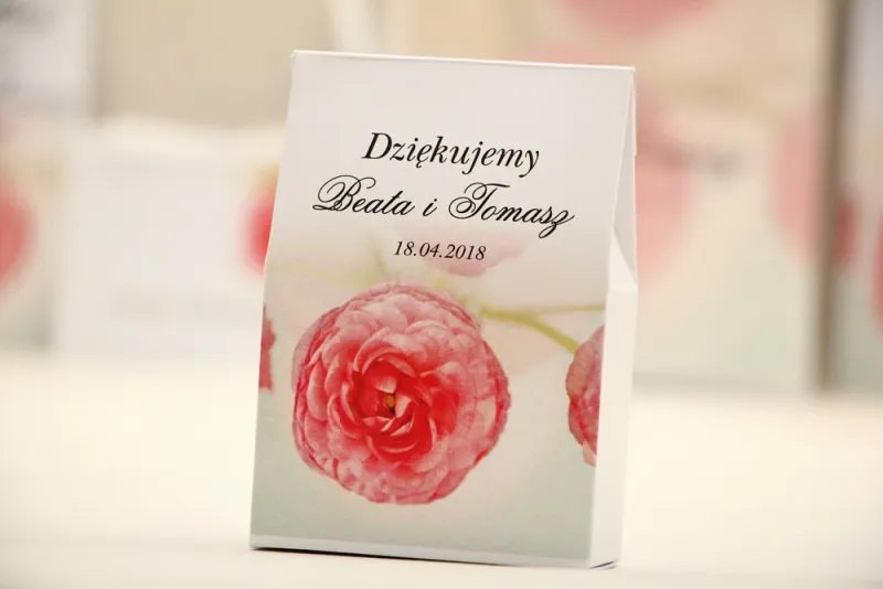 Pudełeczko stojące na cukierki, podziękowania dla Gości weselnych - Elegant nr 27 - Różowe jaskry - Kwiatowe dodatki ślubne Pudełeczko stojące na cukierki, podziękowania dla Gości weselnych - Elegant nr 27 - Różowe jaskry - Kwiatowe dodatki ślubne