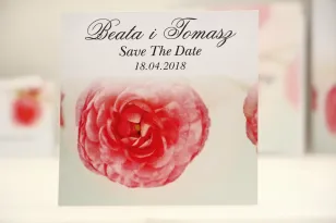 Bilecik Save The Date do zaproszenia ślubnego - Elegant nr 27 - Różowe jaskry