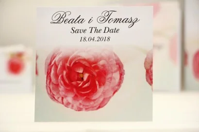 Save The Date do zaproszenia - Elegant nr 27 - Różowe jaskry