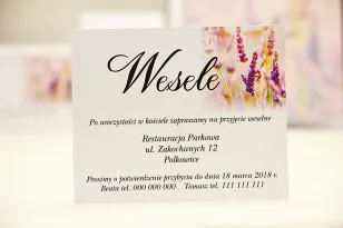 Bilecik do zaproszenia 120 x 98 mm prezenty ślubne wesele - Elegant nr 28 - Jesienne wrzosy