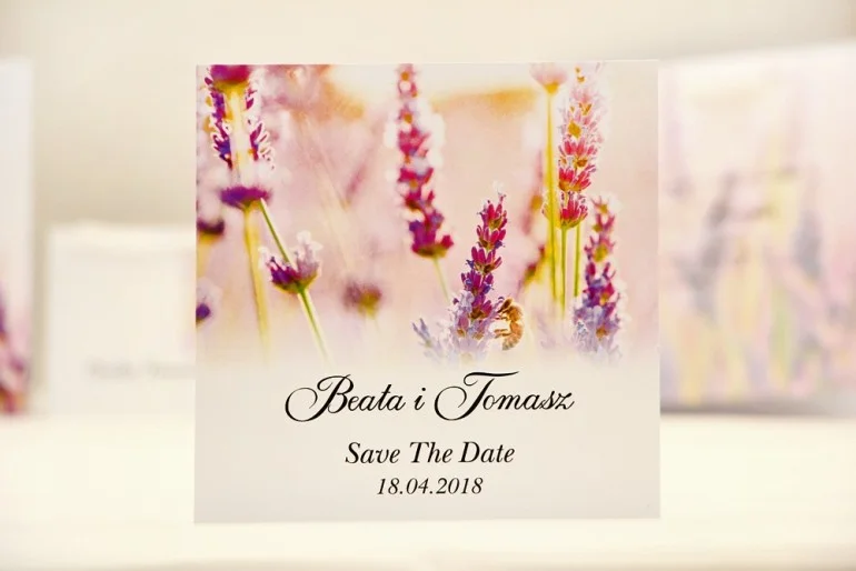 Save The Date do zaproszenia - Elegant nr 28 - Lawendowe