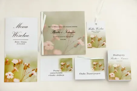 Zaproszenie ślubne z dodatkami - Elegant nr 29 - Polne kwiaty- Eleganckie kwiatowe z kalką