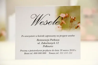 Bilecik do zaproszenia ślubnego - Elegant nr 29 - Polne kwiaty