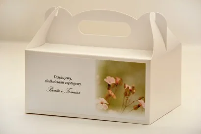 Prostokątne pudełko na ciasto - Elegant nr 29 - Polne - dodatki ślubne