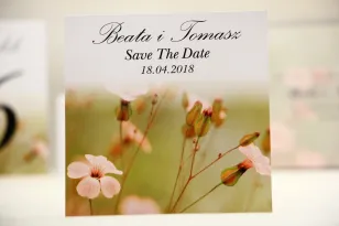 Bilecik Save The Date do zaproszenia ślubnego - Elegant nr 29 - Polne kwiaty
