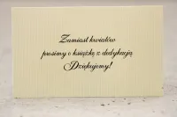 Bilecik do Zaproszenia Ślubnego Ecru z Kokardką | Belisa