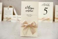 Eleganckie Menu Weselne z Kokardką | Zamów Online | Belisa nr 5