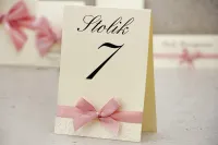 Eleganckie Numerki na Stół z Kokardką | Amelia-Wedding.pl