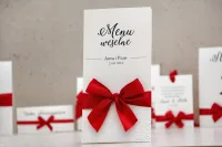 Eleganckie Menu Weselne z Kokardką | Belisa nr 2 | Zamów