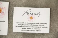 Bileciki do Zaproszeń Ślubnych z Piwonią | Pistacjowe nr 4