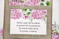 Bilecik do Zaproszeń Ślubnych Różowa Hortensja | Sorento nr 6