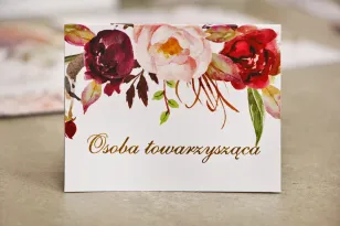 Vignetten für den Hochzeitstisch, Hochzeit - Sorento nr 7 - Burgund und Puder - florale Hochzeitsaccessoires mit Vergoldung