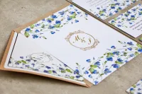 Złocone Zaproszenia Ślubne Boho z Niezapominajką | Sorento