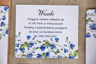 Einladungskarte 120 x 98 mm Hochzeitsgeschenke Hochzeit - Sorento nr 4 - Vergissmeinnicht