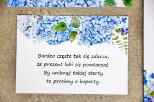 Einladungskarte 105 x 74 mm Hochzeitsgeschenke Hochzeit - Sorento nr 5 - Blaue Hortensien