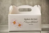 Pistacjowe Pudełka na Ciasto Weselne z Piwoniami | Zamów