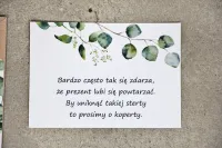 Bileciki do Zaproszeń Eukaliptus | Wkładki Ślubne RSVP