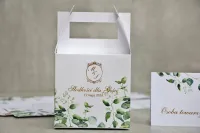 Pudełka na ciasto weselne Eukaliptus Złocone | Sorento
