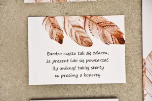 Einladungskarte 105 x 74 mm Hochzeitsgeschenke Hochzeit - Sorento nr 10 - Boho-Federn