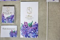 Eleganckie Menu Weselne Złocone z Bzem | Sorento nr 11